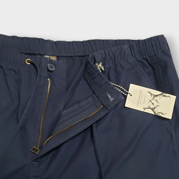 NWT Peter Christian Navy Blue Drawstring Waist Ripstop Pant Organic Cotton 46x30 - Picture 6 of 14